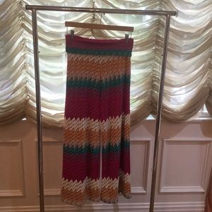 Foldover wide leg pant